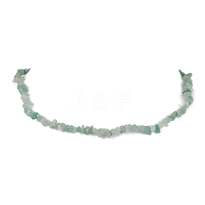 Natural Green Aventurine Chip Beaded Necklace NJEW-JN04616-14-1