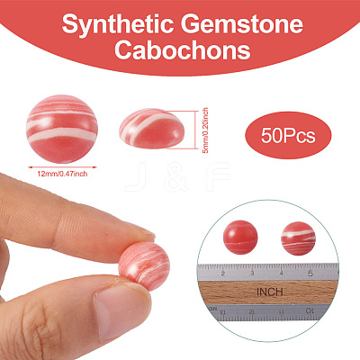 Synthetic Rhodochrosite Cabochons G-R416-12mm-17-1