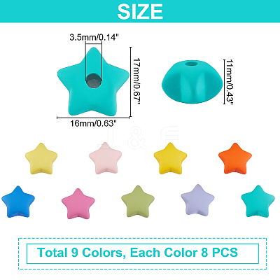 72Pcs 9 Colors Acrylic Beads OACR-PH0001-64-1