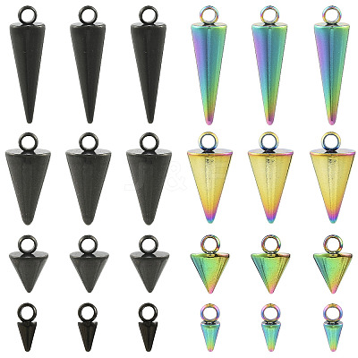 24Pcs 8 Styles 304 Stainless Steel Pendants STAS-FS0002-25A-1