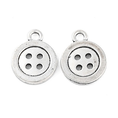 4-Hole Button Tibetan Style Zinc Alloy Charms TIBEP-R334-167AS-RS-1