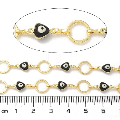 Rack Plating Brass Enamel Link Chains CHC-P012-09G-03-1