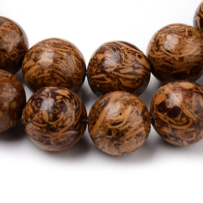 Natural Elephant Skin Jasper/Miriam Stone/Calligraphy Stone Beads Strands G-Q462-54-10mm-1