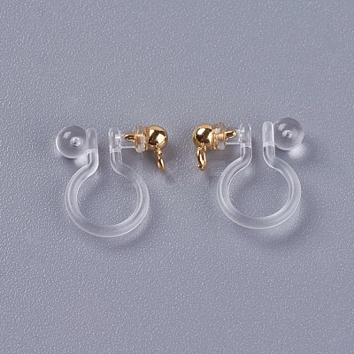 Transparent U Type Alloy Ear Clip X-PALLOY-WH0009-01G-1