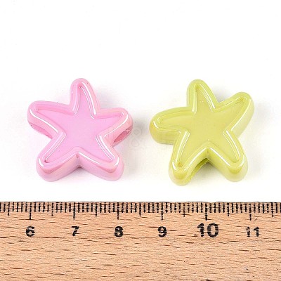 UV Plating Opaque Acrylic Beads OACR-T028-48-1