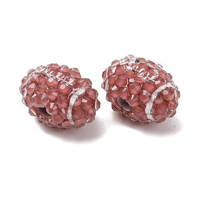 Sports Opaque Acrylic & Resin Rhinestone Beads RB-CBA95A4-03-1
