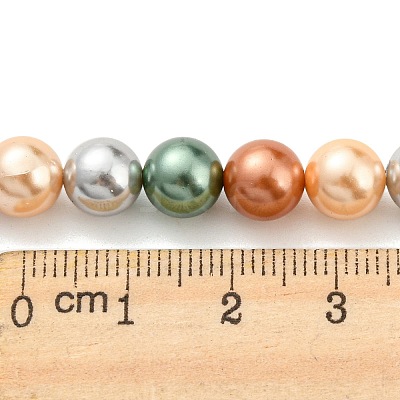 Electroplated Shell Pearl Beads Strands X-SHEL-F008-03B-02-1