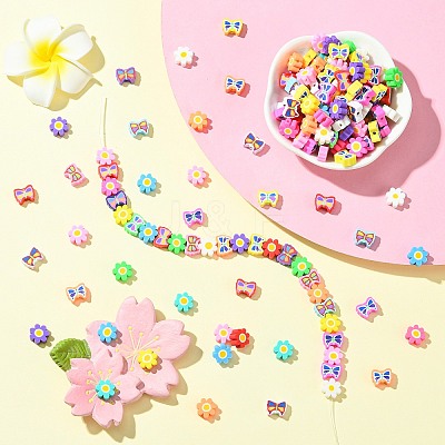 200Pcs 2 Styles Handmade Polymer Clay Beads CLAY-CJ0002-04-1