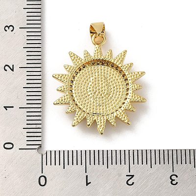 Rack Plating Brass Micro Pave Cubic Zirconia with Synthetic Opal Pendants KK-D088-27G-1