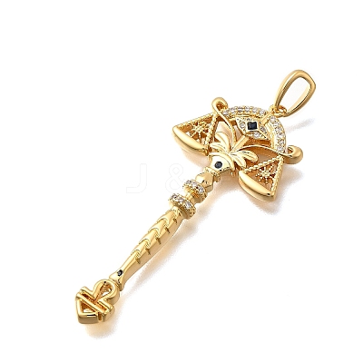 Brass Micro Pave Cubic Zirconia Big Pendants X1-KK-B147-04G-12-1