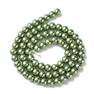 Eco-Friendly Dyed Glass Pearl Bead Strands HY-A008-6mm-RB025-1