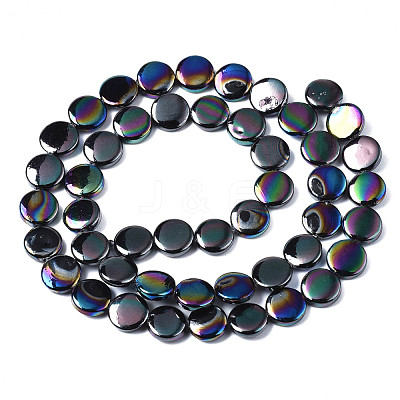 Electroplate Natural Freshwater Shell Beads Strands SHEL-S278-028B-1