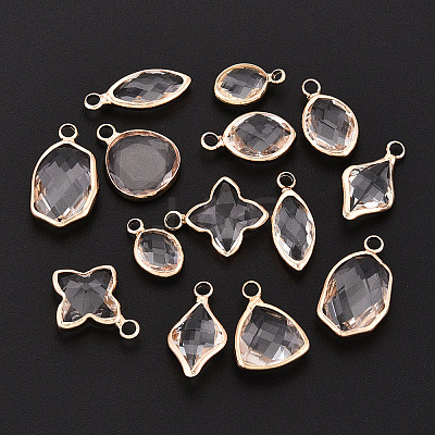 Brass Glass Pendants GLAA-T027-09-1
