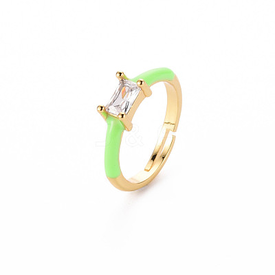 Brass Enamel Cuff Rings RJEW-T016-23-NF-1
