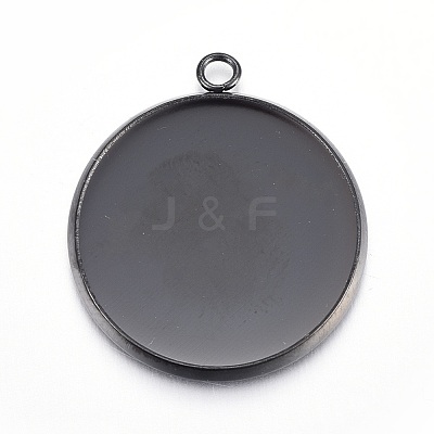 Stainless Steel Pendant Cabochon Settings STAS-L211-03E-B-1