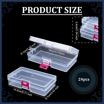 1 Grid Transparent PP Plastic Bead Containers with Hinged Lids CON-WH0112-021B-1