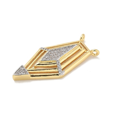 Brass Micro Pave Cubic Zirconia Pendants KK-B124-10GP-1