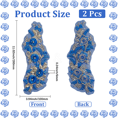Polyester Embroidery Lace Cloth Patches AJEW-WH20070-069B-1