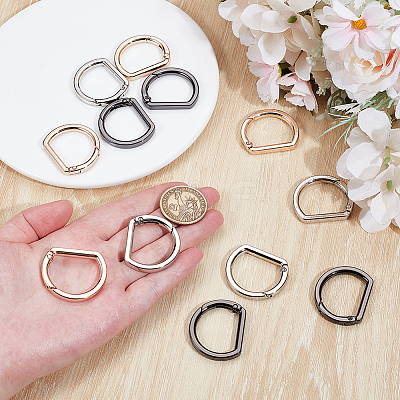 12Pcs 3 Colors Alloy Spring Gate Rings FIND-NB0006-22-1