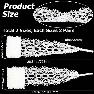 4 Pairs 2 Style Nylon Lace Shoe Laces FIND-GF0004-82A-1