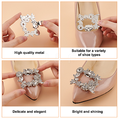 4Pcs 2 Colors Glass Rhinestone Shoe Decoration FIND-GO0002-28-1
