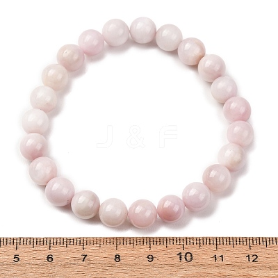 Natural Kunzite Round Beads Stretch Bracelets for Women Men BJEW-A149-02-1