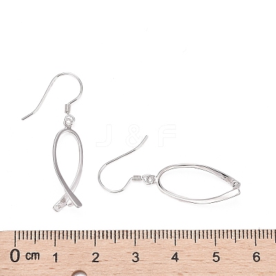 Anti-Tarnish Rhodium Plated 925 Sterling Silver Earring Findings STER-F048-38P-1