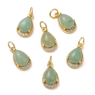 Natural Mixed Stone Teardrop Charms G-A034-01G-1