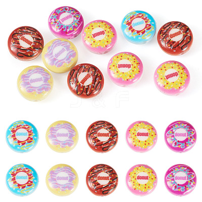 10Pcs Printed Opaque Acrylic Beads MACR-TA0002-45-1