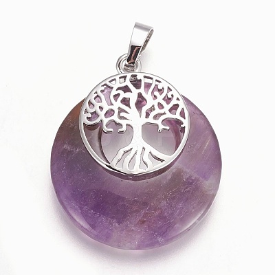 Natural Amethyst Pendants G-F573-C20-1