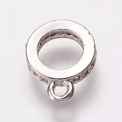 Brass Cubic Zirconia Tube Bails KK-P134-64P-1
