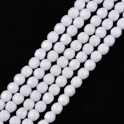 Synthetic White Agate Beads Strands G-D419-4mm-01-1