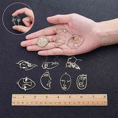 Alloy Open Back Bezel Pendants PALLOY-SC0002-65G-1