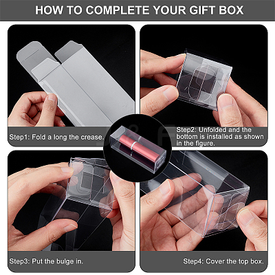 30Pcs Rectangle Transparent Plastic PVC Box Gift Packaging CON-NB0002-11-1