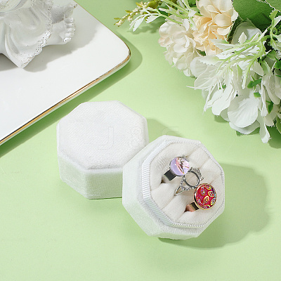 Velvet Cover Plastic Couple Ring Box VBOX-WH20003-001C-1