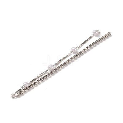Brass Micro Pave Clear Cubic Zirconia & ABS Plastic Pearl Big Pendants KK-G510-05P-1