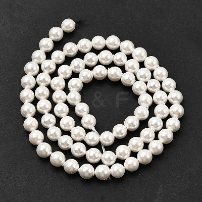 Electroplated Shell Pearl Beads Strands BSHE-K017-5mm-1