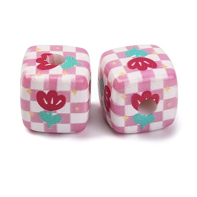 Printed Opaque Acrylic Beads SACR-A009-01A-1