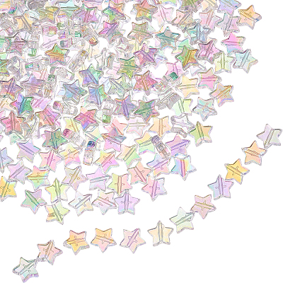 Eco-Friendly Transparent Acrylic Beads TACR-FH0001-01-1