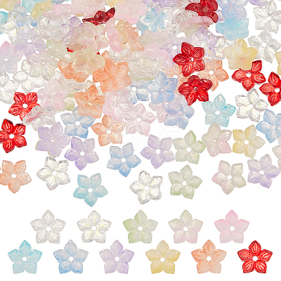 154Pcs 11 Colors Baking Paint Handmade Lampwork Bead Caps LAMP-DC0001-29-1
