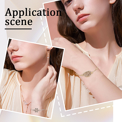 10Pcs 2 Colors Brass Slider Bracelets Making MAK-BBC0001-03-1
