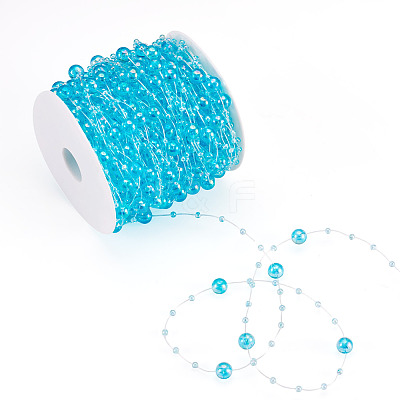 Acrylic Round Beaded Link Chains DIY-MB0007-001D-1