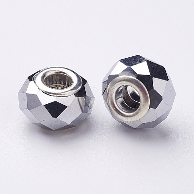 Electroplate Glass European Beads LS-GDA002-33-1