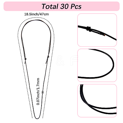 30Pcs Adjustable Cowhide Leather Cord Necklace Making NJEW-SC0001-92-1