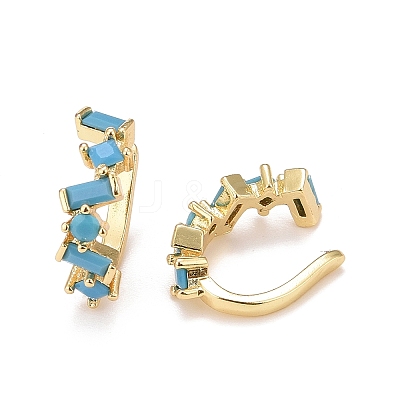 Cubic Zirconia Star Cuff Earrings EJEW-A069-17G-B-1