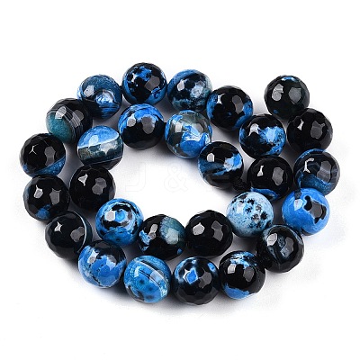 Dyed Natural Agate Beads Strands G-T141-01A-04-1