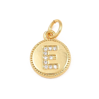 Brass Micro Pave Clear Cubic Zirconia Charms CU-CBA56CE-12G-E-1