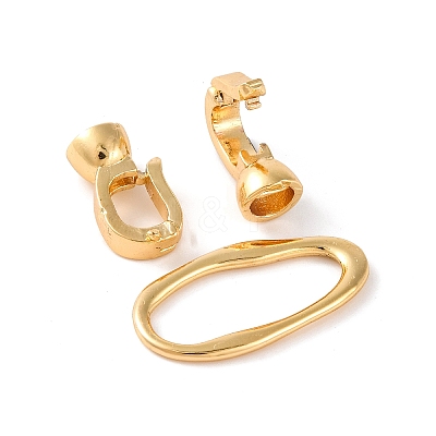 Brass Fold Over Clasps KK-U016-22G-1