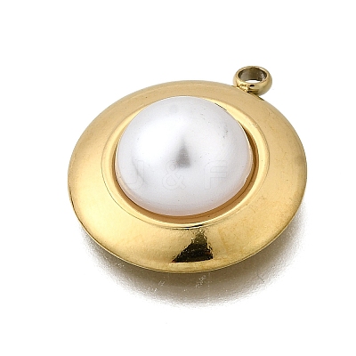 Plastic Pearl Pendants STAS-Q360-03E-G-1
