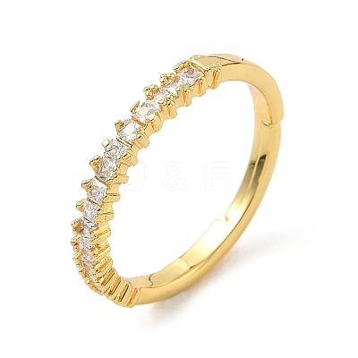 Brass Micro Pave Cubic Zirconia Finger Rings RJEW-H258-06G-1